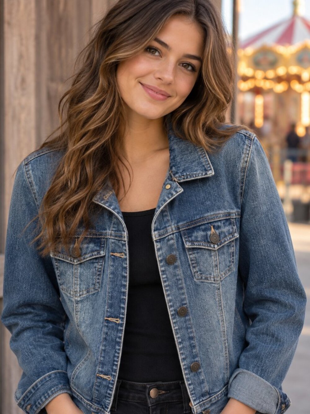 Anne Taylor Loft Stretch Denim Jacket